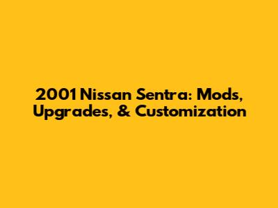 2001 Nissan Sentra: Mods, Upgrades, & Customization