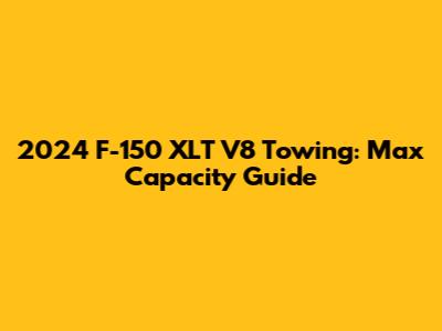 2024 F-150 XLT V8 Towing: Max Capacity Guide