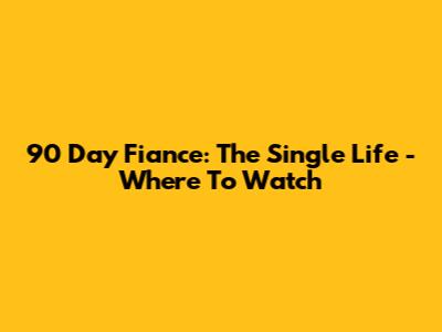 90 Day Fiance: The Single Life - Where To Watch