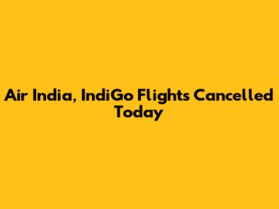 Air India, IndiGo Flights Cancelled Today