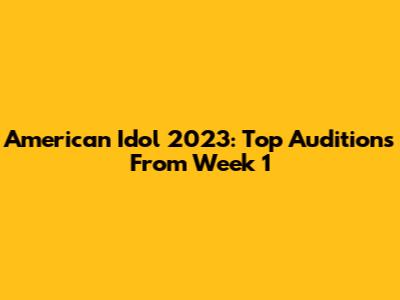American Idol 2023: Top Auditions From Week 1