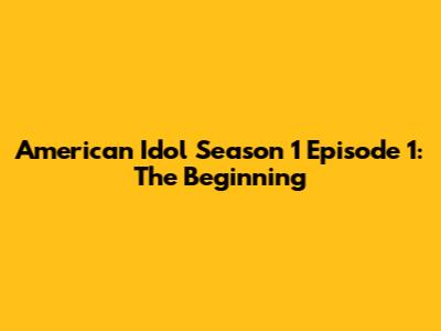 American Idol Season 1 Episode 1: The Beginning