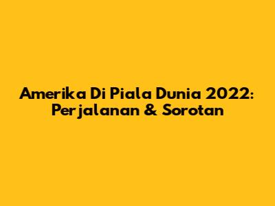 Amerika Di Piala Dunia 2022: Perjalanan & Sorotan