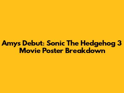 Amy's Debut: Sonic The Hedgehog 3 Movie Poster Breakdown