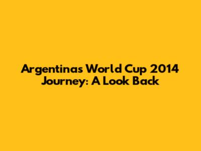 Argentina's World Cup 2014 Journey: A Look Back