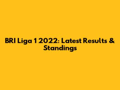BRI Liga 1 2022: Latest Results & Standings