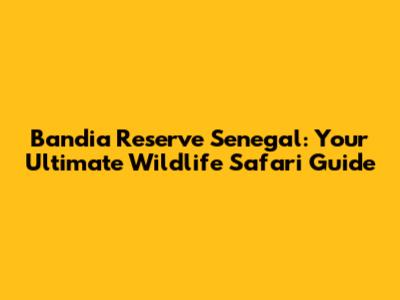Bandia Reserve Senegal: Your Ultimate Wildlife Safari Guide