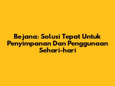 Bejana: Solusi Tepat Untuk Penyimpanan Dan Penggunaan Sehari-hari