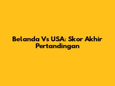 Belanda Vs USA: Skor Akhir Pertandingan