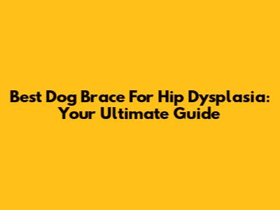 Best Dog Brace For Hip Dysplasia: Your Ultimate Guide
