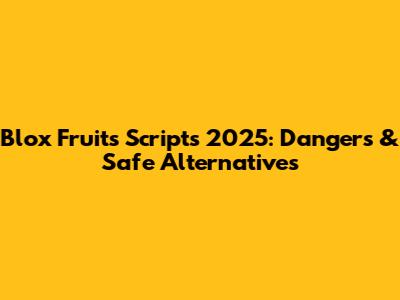 Blox Fruits Scripts 2025: Dangers & Safe Alternatives