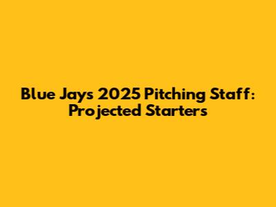 Blue Jays 2025 Pitching Staff: Projected Starters