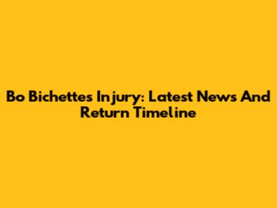 Bo Bichette's Injury: Latest News And Return Timeline