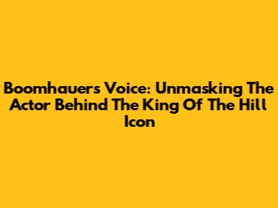 Boomhauer's Voice: Unmasking The Actor Behind The King Of The Hill Icon