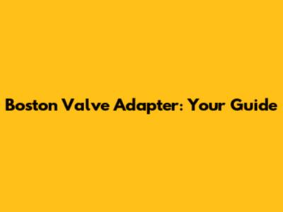 Boston Valve Adapter: Your Guide