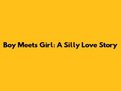 Boy Meets Girl: A Silly Love Story