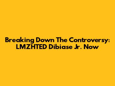 Breaking Down The Controversy: LMZHTED Dibiase Jr. Now