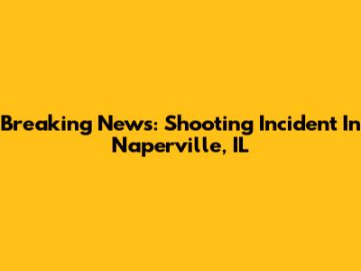 Breaking News: Shooting Incident In Naperville, IL