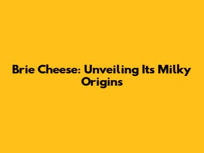 Brie Cheese: Unveiling Its Milky Origins
