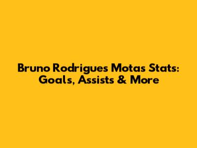 Bruno Rodrigues Mota's Stats: Goals, Assists & More