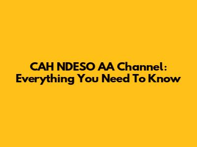 CAH NDESO AA Channel: Everything You Need To Know