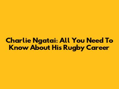 Charlie Ngatai: All You Need To Know About His Rugby Career
