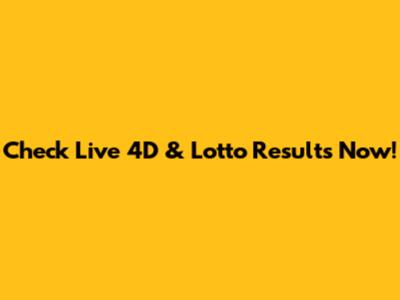 Check Live 4D & Lotto Results Now!