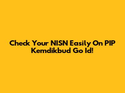 Check Your NISN Easily On PIP Kemdikbud Go Id!