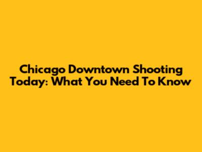 Chicago Downtown Shooting Today: What You Need To Know