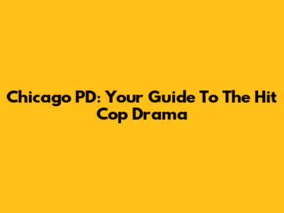 Chicago PD: Your Guide To The Hit Cop Drama