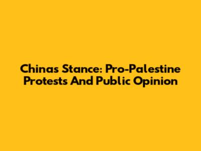 China's Stance: Pro-Palestine Protests And Public Opinion