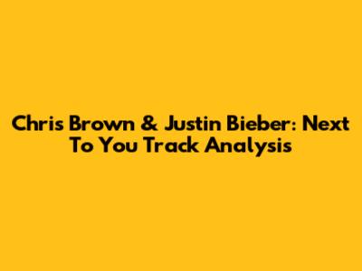 Chris Brown & Justin Bieber: Next To You Track Analysis