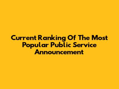 Current Ranking Of The Most Popular Public Service Announcement