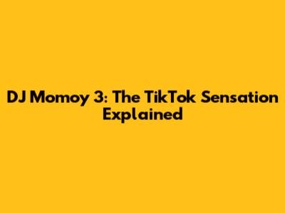 DJ Momoy 3: The TikTok Sensation Explained