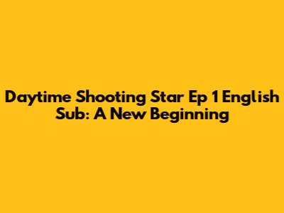 Daytime Shooting Star Ep 1 English Sub: A New Beginning