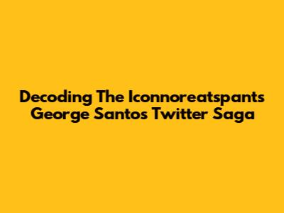 Decoding The Iconnoreatspants George Santos Twitter Saga