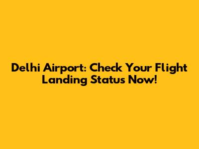 Delhi Airport: Check Your Flight Landing Status Now!