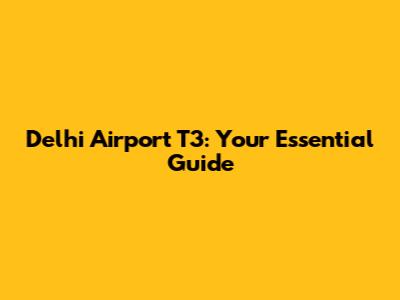 Delhi Airport T3: Your Essential Guide