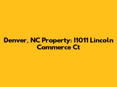 Denver, NC Property: I1011 Lincoln Commerce Ct