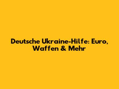 Deutsche Ukraine-Hilfe: Euro, Waffen & Mehr