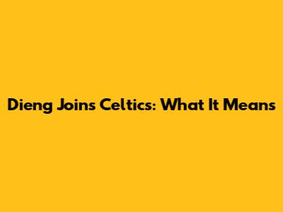 Dieng Joins Celtics: What It Means