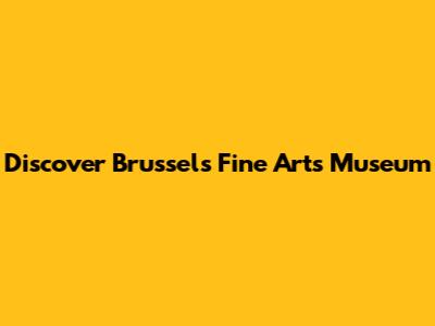 Discover Brussels' Fine Arts Museum