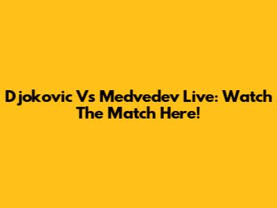 Djokovic Vs Medvedev Live: Watch The Match Here!
