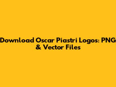 Download Oscar Piastri Logos: PNG & Vector Files