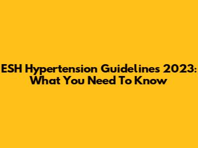 ESH Hypertension Guidelines 2023: What You Need To Know