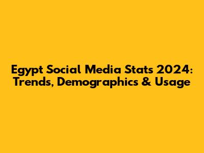 Egypt Social Media Stats 2024: Trends, Demographics & Usage
