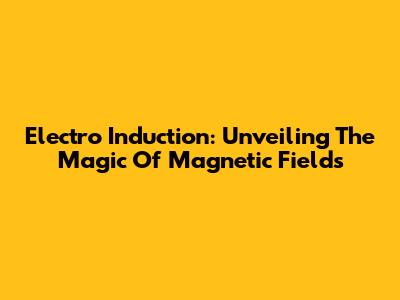 Electro Induction: Unveiling The Magic Of Magnetic Fields