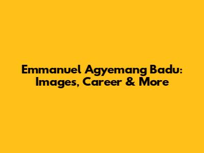 Emmanuel Agyemang Badu: Images, Career & More