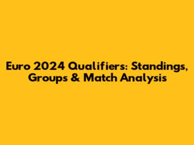 Euro 2024 Qualifiers: Standings, Groups & Match Analysis