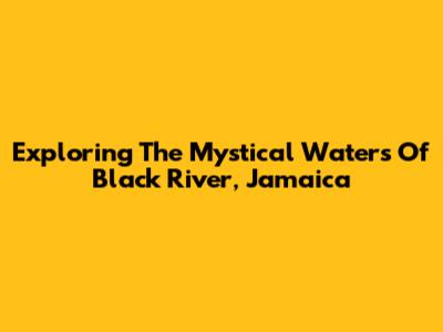 Exploring The Mystical Waters Of Black River, Jamaica